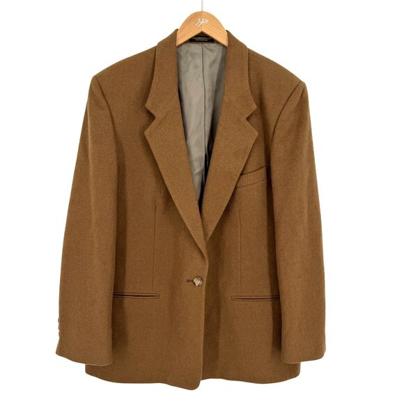 Vintage Orvis Mens Brown Wool Blazer Size 44  Jacket Tailored USA Classic Tan - Picture 3 of 7